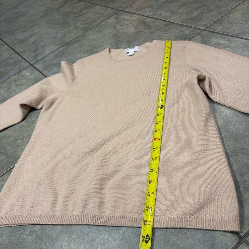 Charter Club 2-Ply Tan 100% Cashmere Sweater Pullover Womens Sz L Career Minimal - Picture 8 of 9